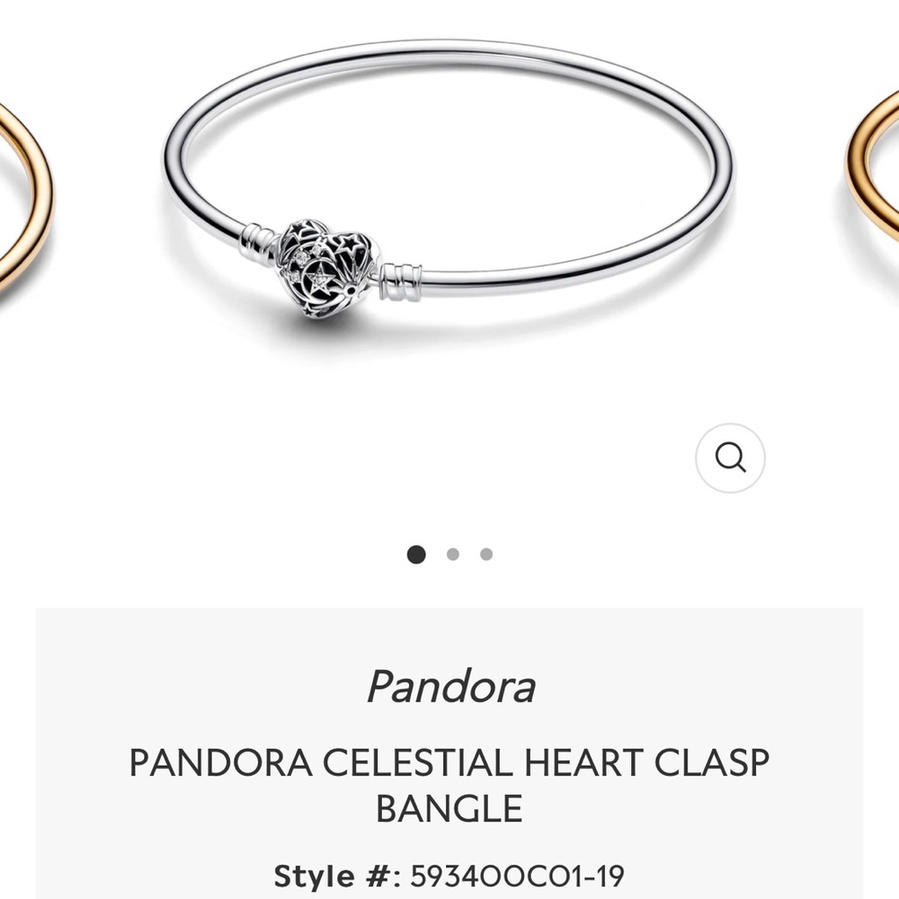 Celestial heart clasp bangle pandora bracelt